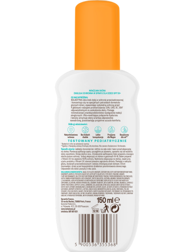 Wysoko wodoodporna emulsja do opalania w sprayu dla dzieci Kolastyna SPF 50+ 150 ml 5900536355368 5