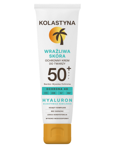 Ochronny krem do twarzy Kolastyna Skóra wrażliwa SPF 50+ 50 ml 5900536355399