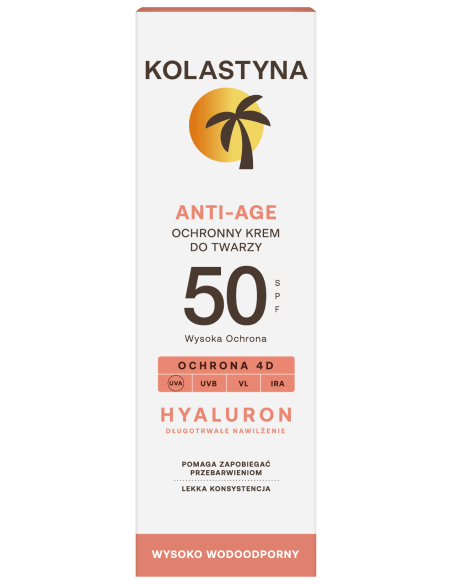 Ochronny krem do twarzy zapobiegający zmarszczkom Kolastyna Anti-Age SPF 50 50 ml 5900536355603 5