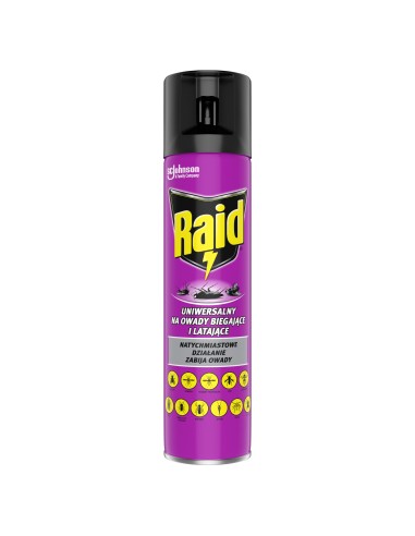 Spray uniwersalny na owady biegające i latające 400 ml + Raid Max przeciw owadom latającym w aerozolu 300 ml 5905718981168 2