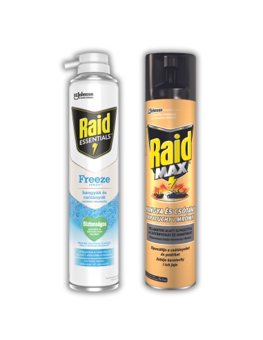 Raid Spray zamrażający owady biegające 350 ML + Spray przeciw karaluchom i mrówkom 400 ml - Środki na komary i kleszcze