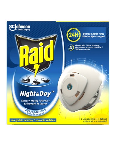 Raid® Night & Day™ przeciw muchom, komarom i mrówkom  elektrofumigator + wkład 5905718981151 2