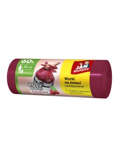Wiśniowe worki na śmieci zapachowe Easy Pack Jan Niezbędny 60L, 18 szt. 5900536357980 2
