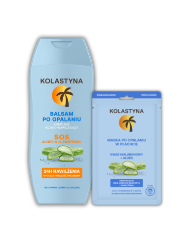 Zestaw po opalaniu Kolastyna Balsam SOS 200 ml + Maska w płachcie 20 ml 5900536355627