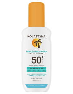 Emulsja do opalania w sprayu do skóry wrażliwej  SPF50  150ml + Krem do twarzy AntiAge SPF 50 50ml Kolastyna 5900536355351 2
