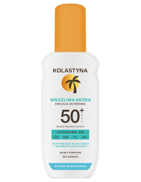 Emulsja do opalania w sprayu do skóry wrażliwej  SPF50  150ml + Krem do twarzy AntiAge SPF 50 50ml Kolastyna 5900536355351 2