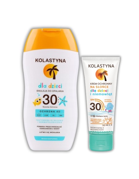 Emulsja do opalania dla dzieci i niemowląt SPF30 125 ml + Krem  dla dzieci SPF30 75 ml Kolastyna 5900536357201