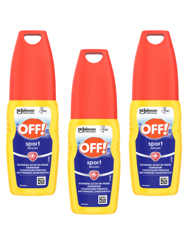 Spray odstraszający komary i kleszcze z atomizerem OFF! Sport 3x100 ml 5905718981427