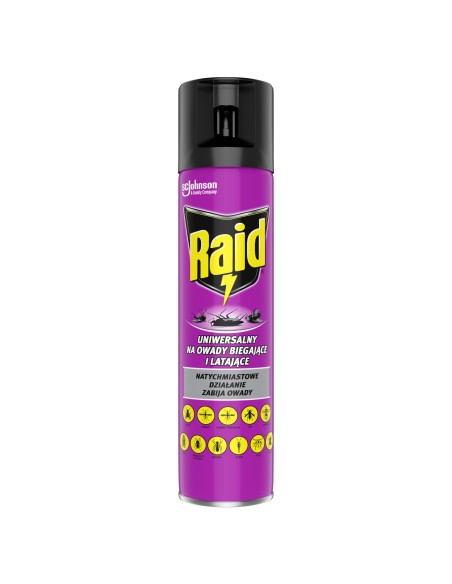 Uniwersalny aerozol na owady biegające i latające Raid 2x400 ml - Środki na komary i kleszcze Uniwersalny aerozol na owady biegające i latające Raid 2x400 ml 5000204203035 2