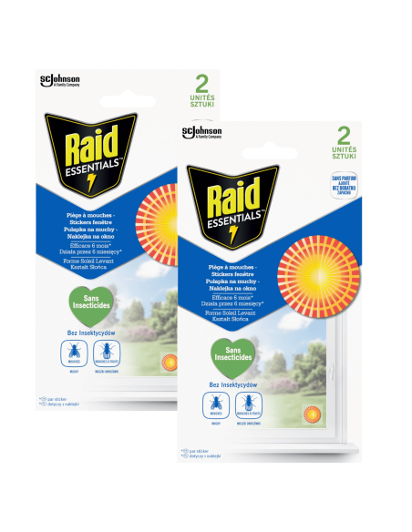 Pułapka na muchy, naklejka na okno w kształcie słońca Raid Essentials 2x2 szt. 5000204305265