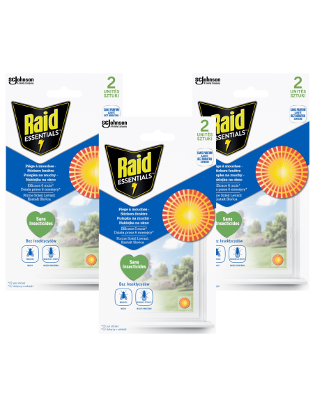 Lep na muchy, naklejka na okno w kształcie słońca Raid Essentials 3x2 szt. 5000204305265