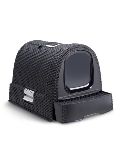 Kuweta dla kota zamknięta z łopatką i filtrem grafitowa Curver 3253920615008 2