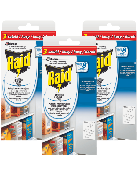 Pułapka monitorująca obecność moli spożywczych Raid  3x3 szt. 5905718981298