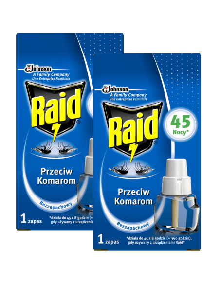 Bezzapachowy wkład do elektrofumigatora owadobójczego Raid, 2x27 ml 5905718981243