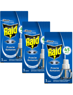 Bezzapachowy płyn do elektrycznego urządzenia owadobójczego Raid, 3 x 45 nocy 5905718981250