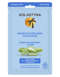 Kojąca maska w płachcie po opalaniu z aloesem i kwasem hialuronowym Kolastyna 2x20 ml 5900536355696 2