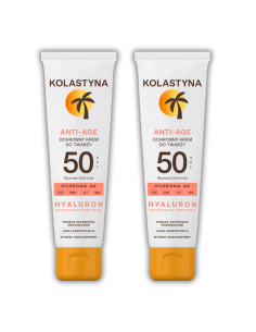 Lekki ochronny krem do twarzy AntiAging SPF50 Kolastyna 2x50 ml 5900536355603