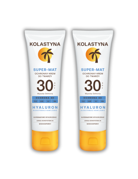 Matujący ochronny krem do twarzy SPF30  Kolastyna SuperMat 2x50 ml 5900536355597