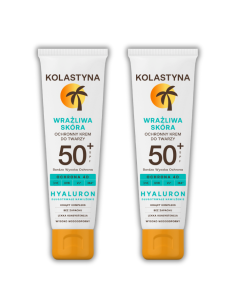 Ochronny krem do twarzy do cery wrażliwej SPF50+ Kolastyna 2x50 ml 5900536355399