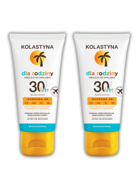 Wodoodporna emulsja do opalania dla całej rodziny SPF30 Kolastyna 2x250 ml 5900536355337