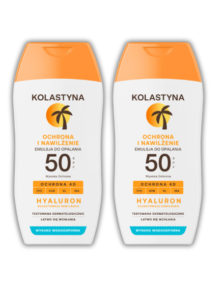 Lekka emulsja do opalania SPF50 Kolastyna 2x150 ml 5900536355504