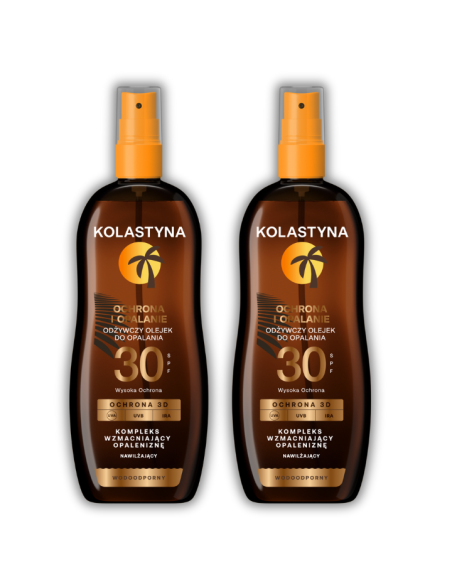 Nawilżający olejek do opalania SPF30 Kolastyna 2x150 ml 5900536355443