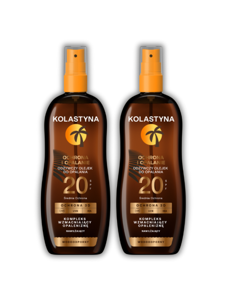 Ochronny olejek na słońce wzmacniający opaleniznę SPF20 Kolastyna 2x 150ml 5900536355436