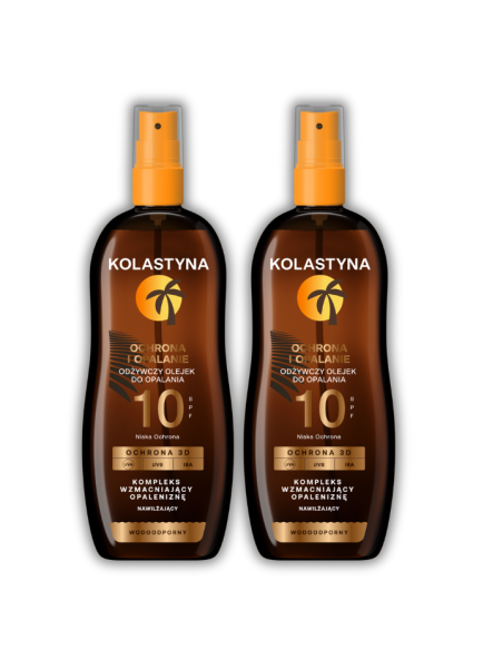 Ochronny olejek do opalania z witaminą E SPF10 Kolastyna 2x150 ml 5900536355429