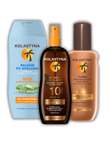 Kolastyna Balsam SOS 200 ml + Turboprzyspieszacz opalania + Olejek do opalania SPF10 5900536355627