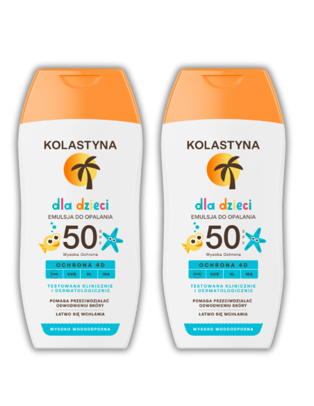 Ochronna emulsja na słońce dla dzieci SPF50 Kolastyna 2x150 ml 5900536355375
