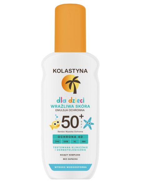 Ochronny spray na słońce dla dzieci dla skóry wrażliwej SPF50+ Kolastyna 2x150 ml - Ochrona przeciwsłoneczna dla dzieci Ochronny spray na słońce dla dzieci dla skóry wrażliwej SPF50+ Kolastyna 2x150 ml 5900536355368 2