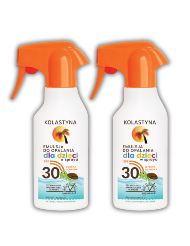 Wysoko wodoodporna emulsja dla dzieci w sprayu SPF30 Kolastyna 2x200 ml - Ochrona przeciwsłoneczna dla dzieci