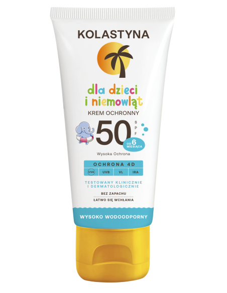Ochronny krem na do opalania dla dzieci SPF50 Kolastyna 2x 75ml - Ochrona przeciwsłoneczna dla dzieci Ochronny krem na do opalania dla dzieci SPF50 Kolastyna 2x 75ml 5900536355412 2