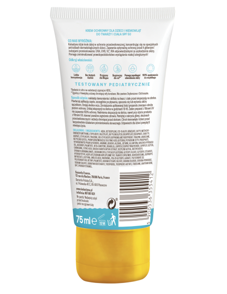 Ochronny krem na do opalania dla dzieci SPF50 Kolastyna 2x 75ml - Ochrona przeciwsłoneczna dla dzieci Ochronny krem na do opalania dla dzieci SPF50 Kolastyna 2x 75ml 5900536355412 3
