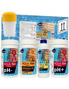 Zestaw startowy do basenów: GRANULAT CHLOROWY, PH-,PH+,STOP ALGA, PH-METR, Stapar 5902349681832