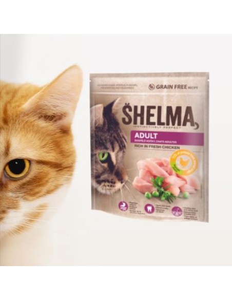 Wysokiej jakości bezzbożowa karma dla kota z kurczakiem Shelma 750 g - Sucha karma dla kota Wysokiej jakości bezzbożowa karma dla kota z kurczakiem Shelma 750 g 8595606405271 11