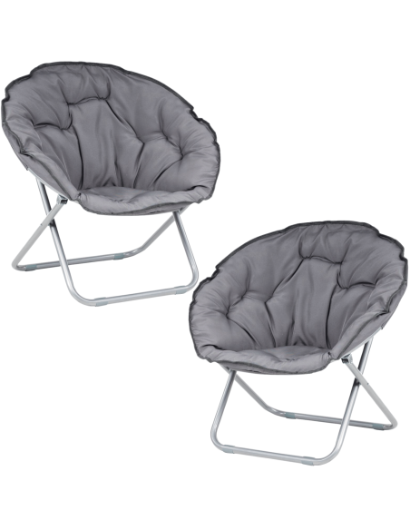 Składane szare fotele ogrodowe Happy Meven 2 szt. 5902490742857