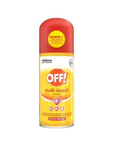 Lekki suchy aerozol przeciw komarom i kleszczom 25% DEET OFF! Multi Insect 100 ml 5000204152012