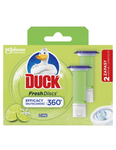 Zapas krążków do toalety o zapachu limonkowym Duck Fresh Discs 2x36ml 