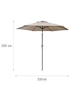 Przeciwsłoneczny parasol ogrodowy plażowy łamany Evelo Beżowy Meven 210 x 220 cm 5902490786851 2