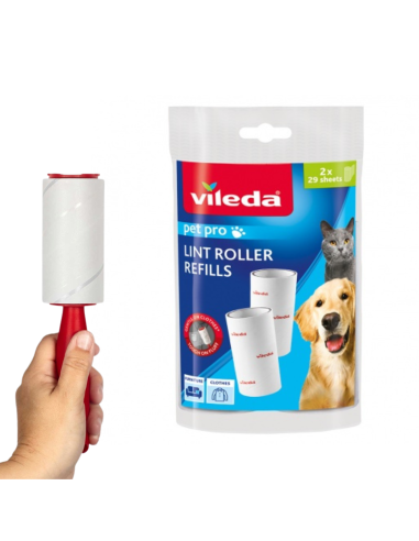 Wkłady do rolki do usuwania sierści, włosów i drobinek brudu Vileda Pet Pro, 2 szt. 8001940007922