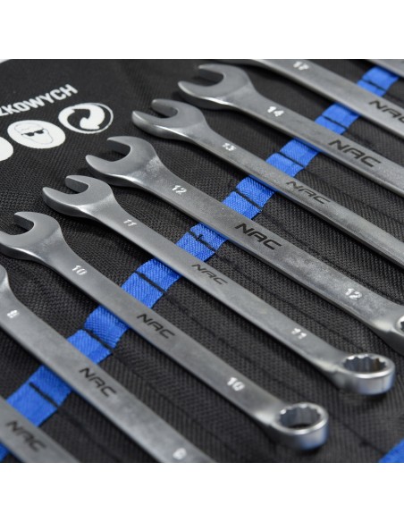 Praktyczny zestaw 12 kluczy płasko-oczkowych NAC SP-12-S rozmiary 6-22 mm 5902490787667 6