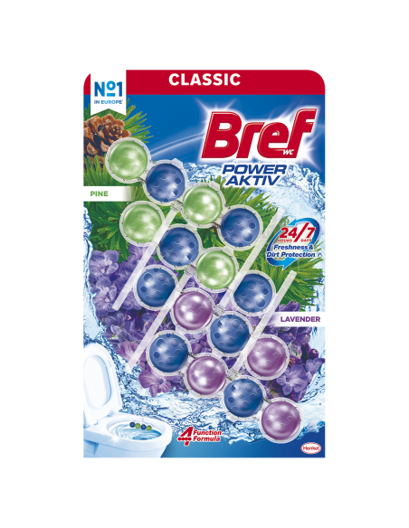 Zapachowe kostki do WC Bref Power Aktiv Sosnowy Las + Lawendowe 2x2x50g 9000101317077