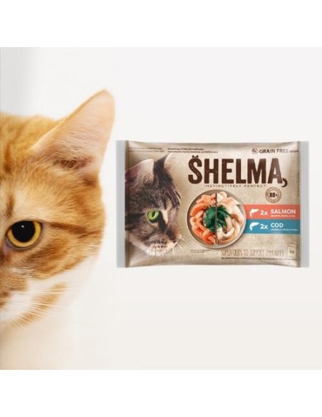 Rybne bezzbożowe fileciki dla kota Shelma 4x85g 8595606406742 12