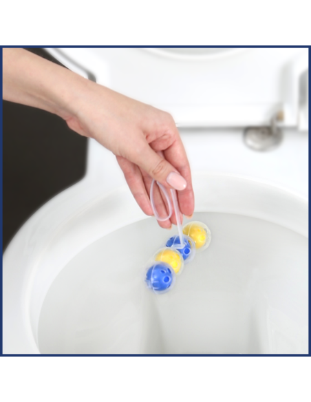 Zapachowe zawieszki do WC z efektem odświeżacza powietrza Bref Power Aktiv Lemon, 6x50g - Zawieszki i krążki do WC Zapachowe zawieszki do WC z efektem odświeżacza powietrza Bref Power Aktiv Lemon,  6x50g 9000101591965 6