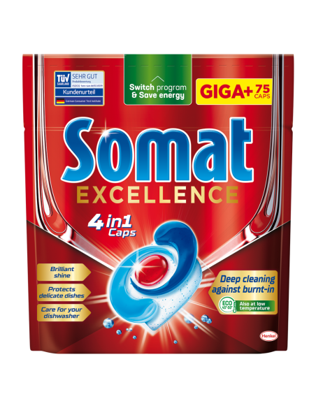 Zestaw kapsułki do prania ubrań kolorowych Persil Power Caps 60 prań + Tabletki do zmywarki Somat Excellence 75 szt.  + GRATIS 9000101804294 2