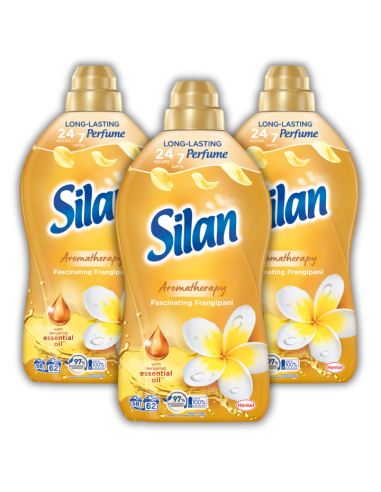 3x Zmiękczający koncentrat do płukania Silan Aromatherapy Fascinating Frangipani 3x 1364 ml 186 prań - Płyny do płukania