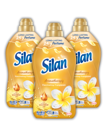 3x Zmiękczający koncentrat do płukania Silan Aromatherapy Fascinating Frangipani 3x 1364 ml 186 prań 9000101582642