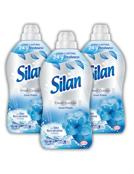 3x Delikatny płyn do płukania tkanin Silan Fresh Control Cool Fresh 3x 1364 ml 186 prań 9000101583106