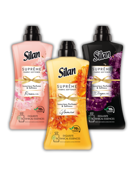 Zestaw wygładzających płynów do prania Silan Supreme Romance + Elegance + Glamour 3x 1012 ml 138 prań 9000101580471